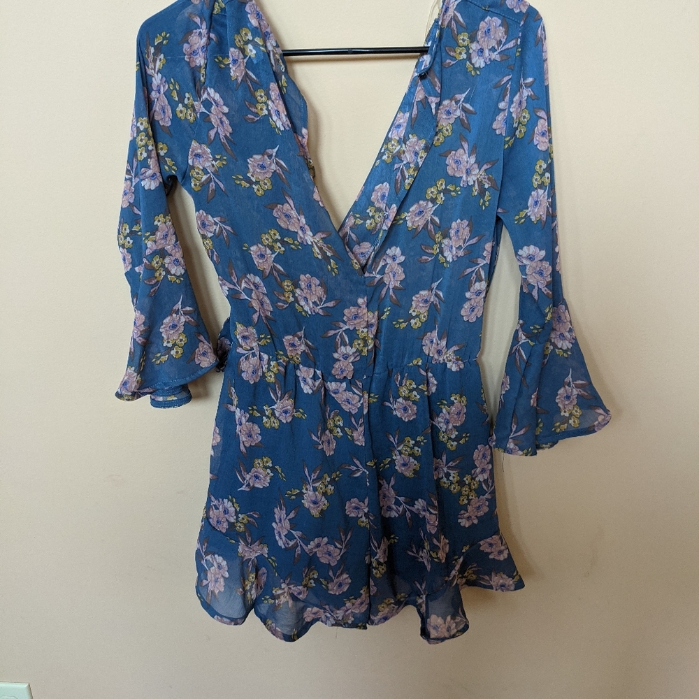 Blue Floral Romper